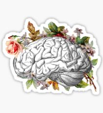 Brain with Flowers Sticker