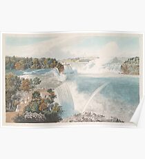 Vintage Illustration of Niagara Falls (1845) Poster