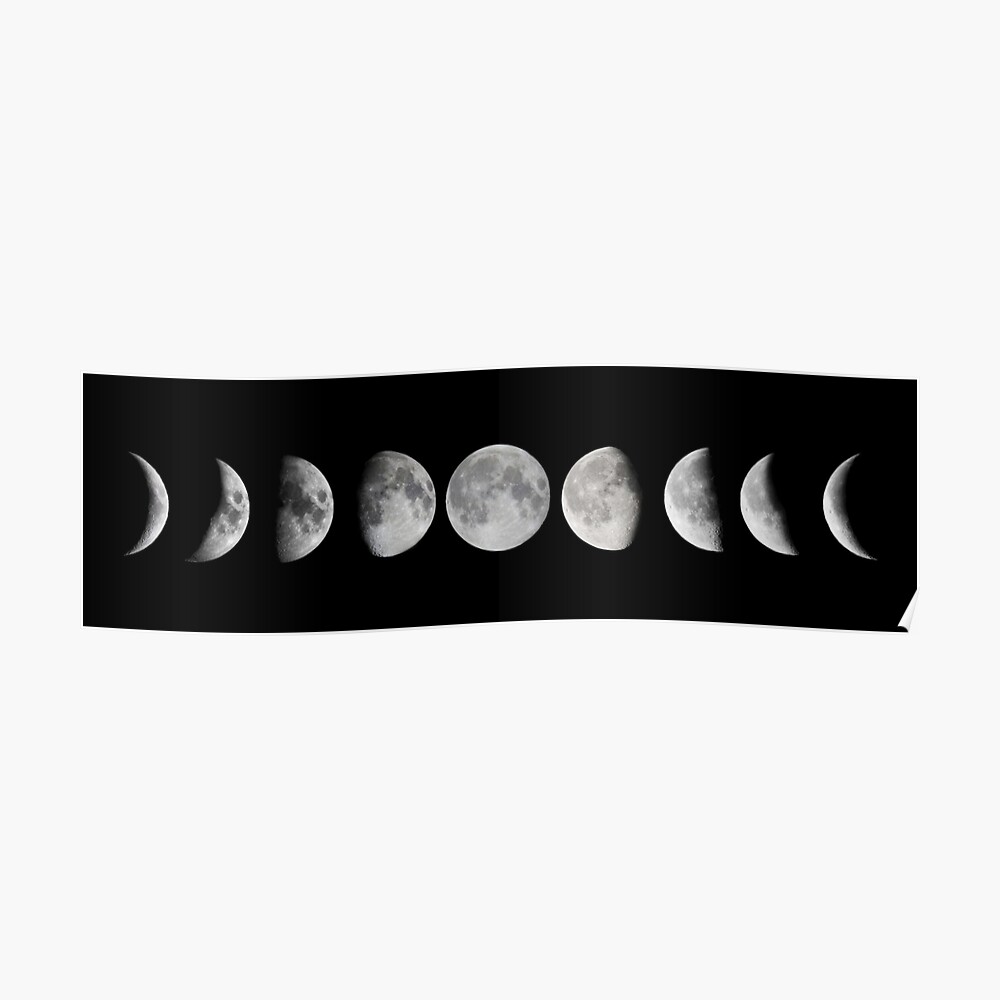  Moon Phases Poster By MartaOlgaKlara Redbubble