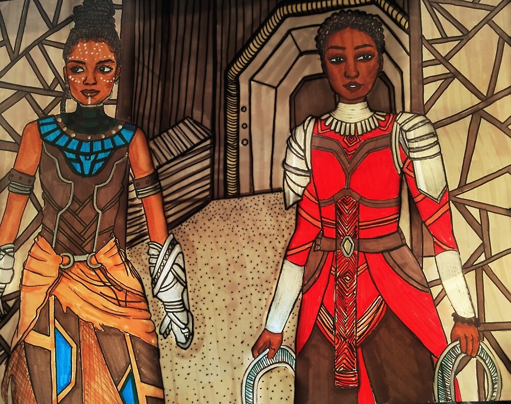 "Nakia & Shuri" by Diya Mark Redbubble