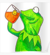Kermit Sipping Tea Posters Redbubble