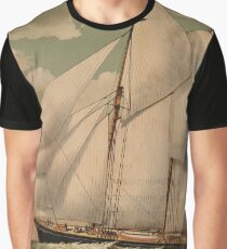 Vintage Schooner Yacht Illustration (1882) Graphic T-Shirt