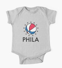 Retro Philadelphia Basketball Short Sleeve Baby One-Piece