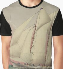 Vintage Schooner Yacht Illustration (1870) Graphic T-Shirt