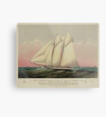 Vintage Schooner Yacht Illustration (1870) Metal Print