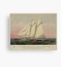 Vintage Schooner Yacht Illustration (1870) Canvas Print