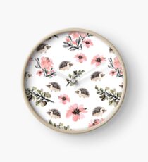 Hedgehog Florals Clock