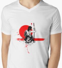 Trash Polka - Female Samurai Men's V-Neck T-Shirt