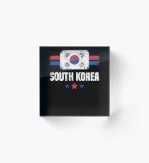 South Korea Flag Korean Apparel Acrylic Block