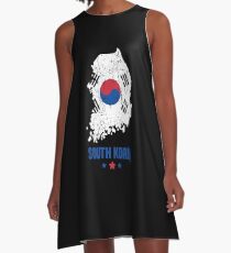 South Korea Flag Korean Apparel A-Line Dress