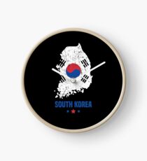 South Korea Flag Korean Apparel Clock
