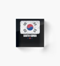 South Korea Flag Korean Apparel Acrylic Block