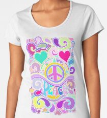 Psychedelic Hippy Retro Peace Art Women's Premium T-Shirt