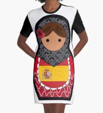 Spanish Matryoshka Graphic T-Shirt Dress