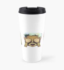 Affe Sieh keinen bösen Hipster Flower Crown Emoji Thermobecher