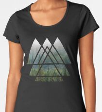 Sacred Geometry Triangles - Misty Forest Premium Scoop T-Shirt