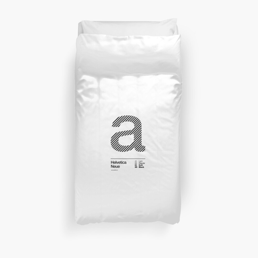 a .... Helvetica Neue (b) Duvet Cover