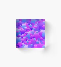 Bubble Stars Purple Acrylic Block
