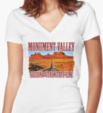 Monument Valley Women's Fitted V-Neck T-Shirt
