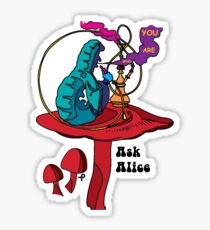 Ask Alice - The smoking Caterpillar Sticker