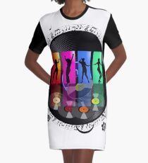 Vinyl Enchanting Vinyl Records Vintage Graphic T-Shirt Dress