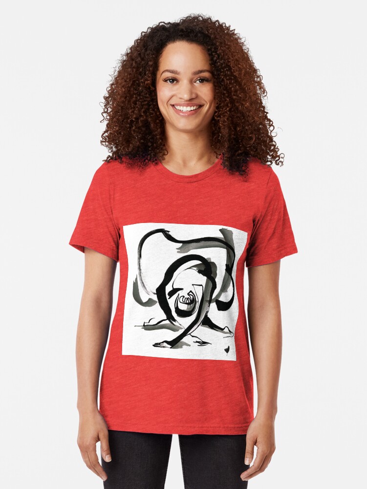 Alternate view of Expressive Ballerina Dance Drawing Tri-blend T-Shirt
