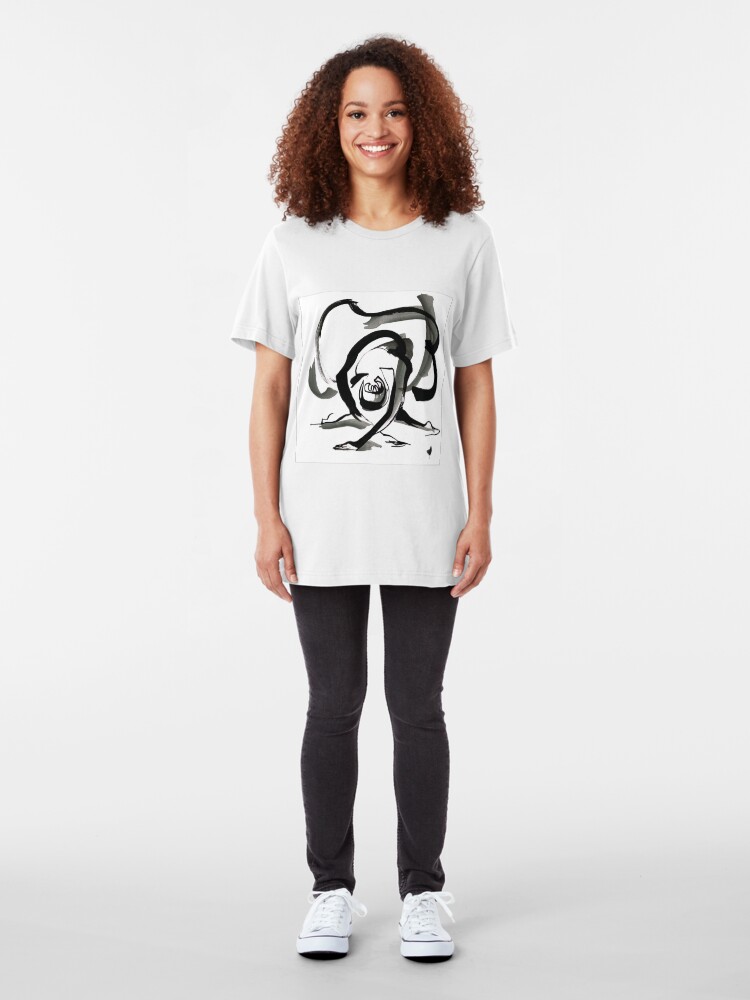 Alternate view of Expressive Ballerina Dance Drawing Slim Fit T-Shirt