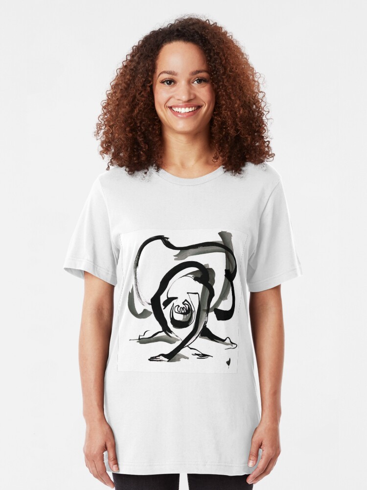Alternate view of Expressive Ballerina Dance Drawing Slim Fit T-Shirt