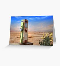 Old Gas Pump in Desert Greeting Card