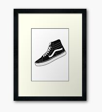 VANS HI TOP BLACK/WHITE Framed Print