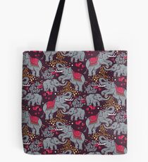 Thai elephants family Tote Bag