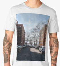 Building, skyscraper, symmetry, night lights, sky, evening, city view, spring Men's Premium T-Shirt