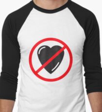 Vector no love phones sign Men's Baseball ¾ T-Shirt