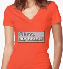 Oh nein, meine Marke! Tailliertes T-Shirt mit V-Ausschnitt