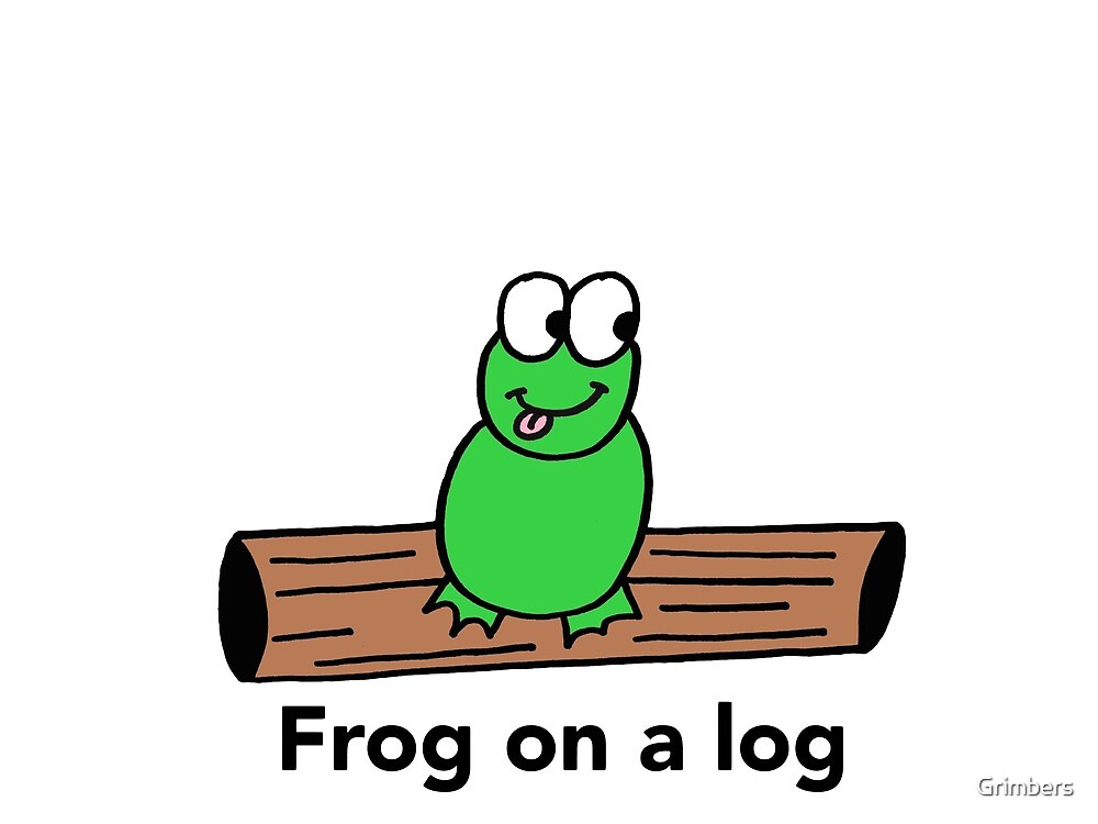 "Frog on a Log" by Grimbers Redbubble