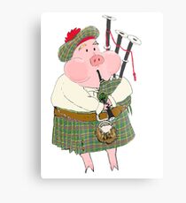 Bagpipe Pig Metal Print