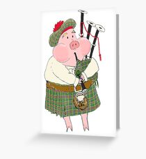 Bagpipe Pig Grußkarte