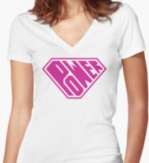 SuperEmpowered (Pink) Fitted V-Neck T-Shirt