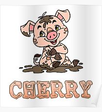 Cherry Piggy Poster