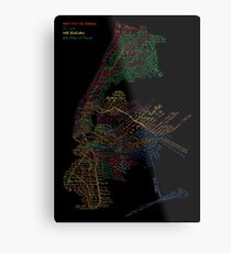 Typographic New York City Subway Metal Print