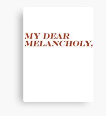 My Dear Melancholy, (The Weeknd) Canvas Print