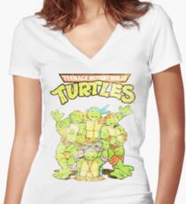 Retro Ninja Turtles Shirt mit V-Ausschnitt