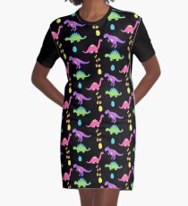 Dinosaurier-Felder T-Shirt Kleid