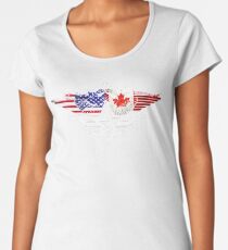 Canadian American Flag USA Canada Women's Premium T-Shirt