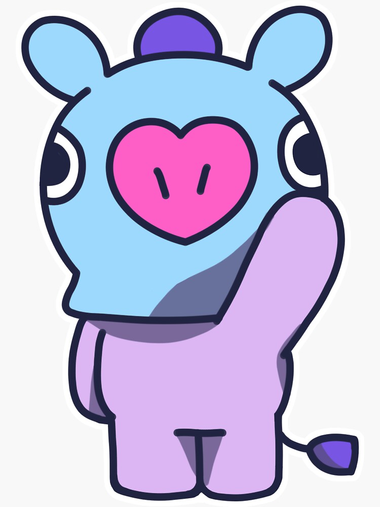  BT21 Mang  says hi Sticker by nakialli Redbubble