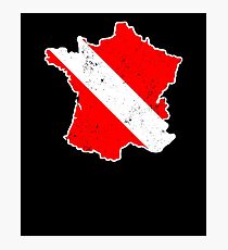 France Scuba Dive Shirt Rescue Diver Flag Shirt Photographic Print