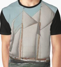 Vintage Schooner Sailboat Illustration (1887) Graphic T-Shirt