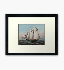 Vintage Schooner Sailboat Illustration (1887) Framed Print