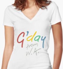 G'day from WA Women's Fitted V-Neck T-Shirt