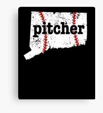 Kids Baseball Pitcher Shirt Connecticut Softball Pitchers Shirt Canvas Print